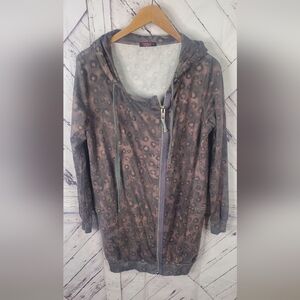 T Party Fashion Animal Print Zip Up Jacket Hoodie